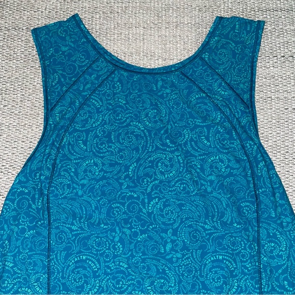 LULULEMON SWIFTLY TECH RACERBACK TEAL MOTIVATIONAL SPIRAL TANK TOP - Picture 3 of 7